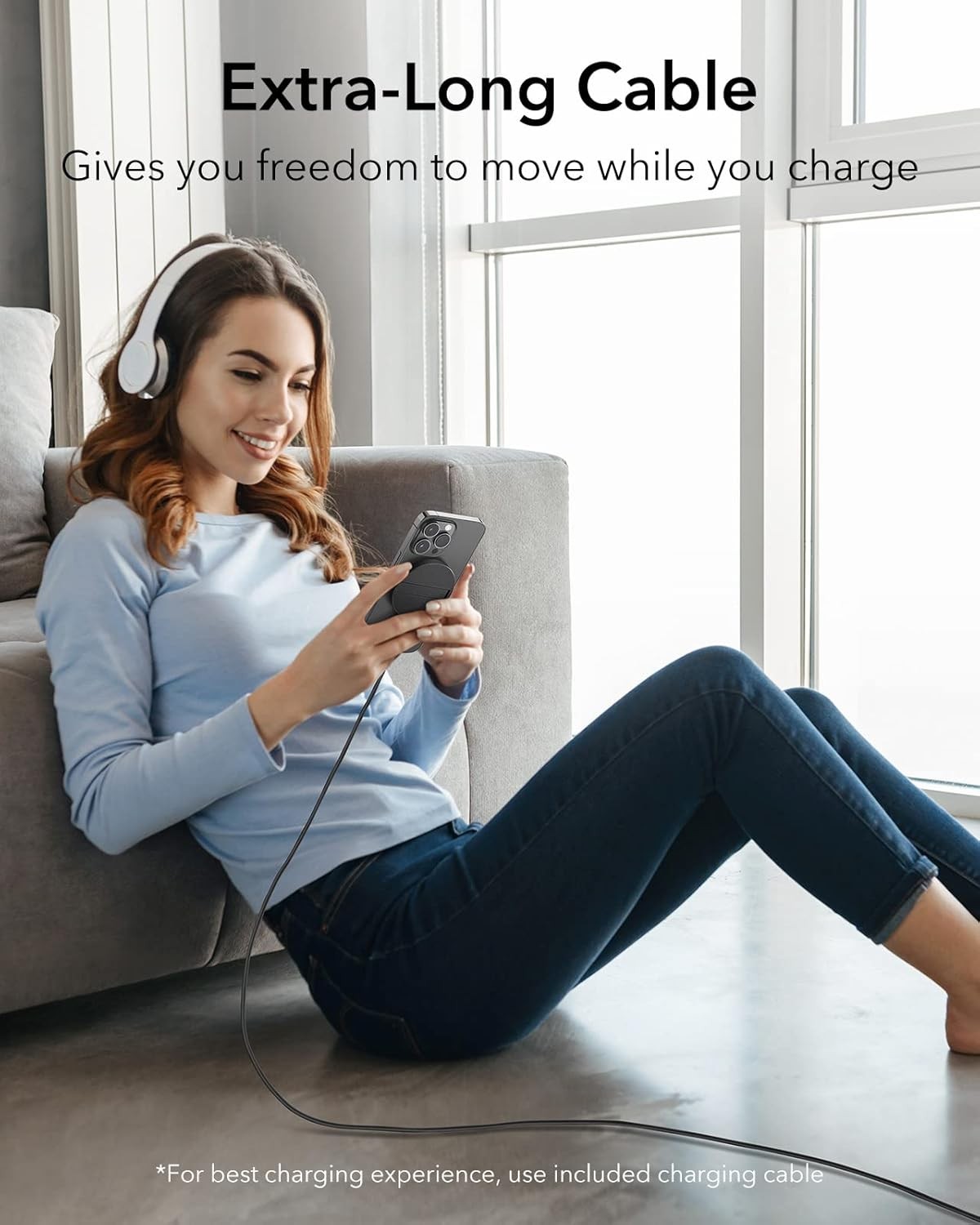Wireless Fast Charger Pad for iPhone 16/15/14/13/12, 5Ft Cable