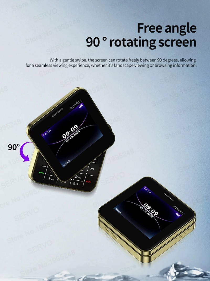 Unlocked Mini Rotating Sliding Mobile Cell Phones GSM Speed Dail Dual SIM Phone