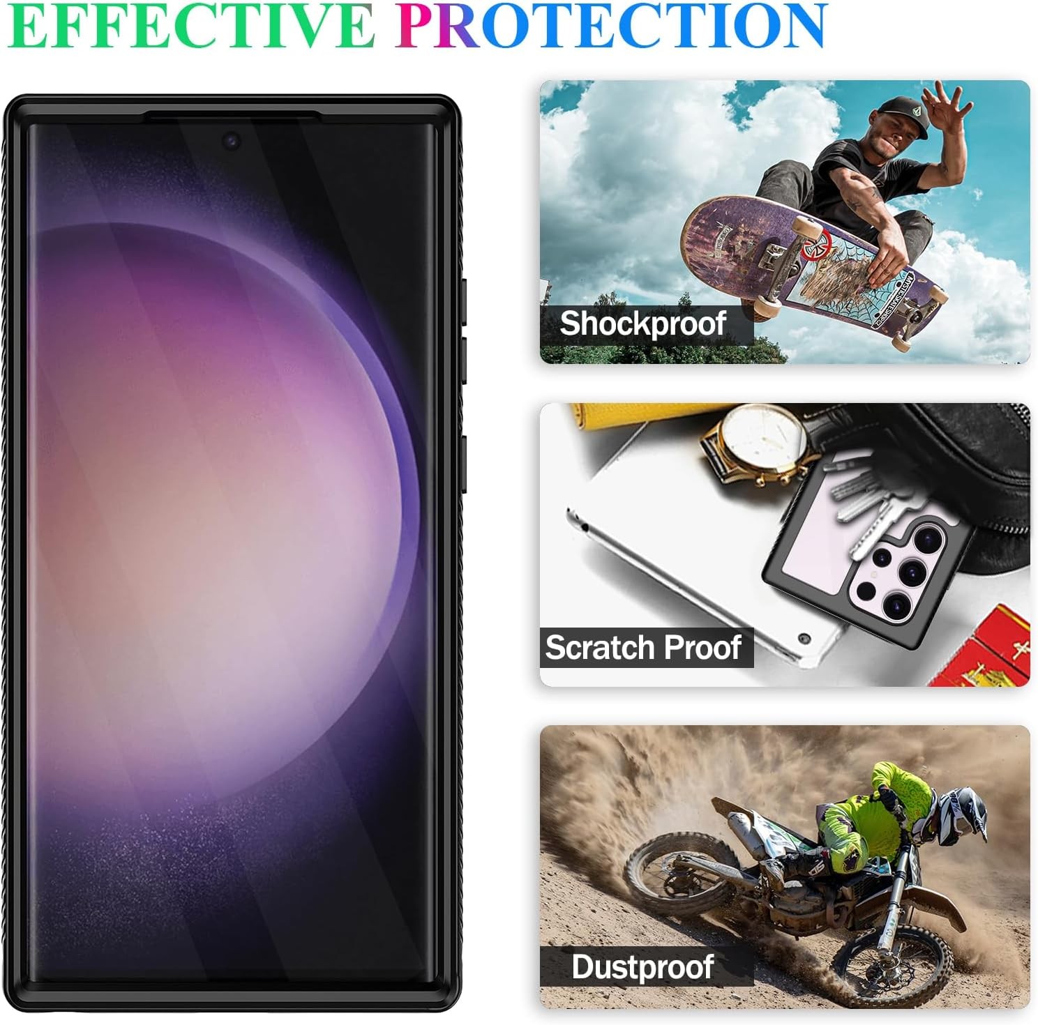 Samsung Galaxy S23 Ultra Case, Built in Screen Protector Full Body Shockproof Sl