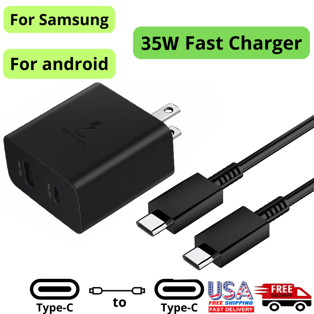 3FT Cable+35W USB-C Super Fast Wall Charger For Samsung Galaxy S21-S23 S24 S25