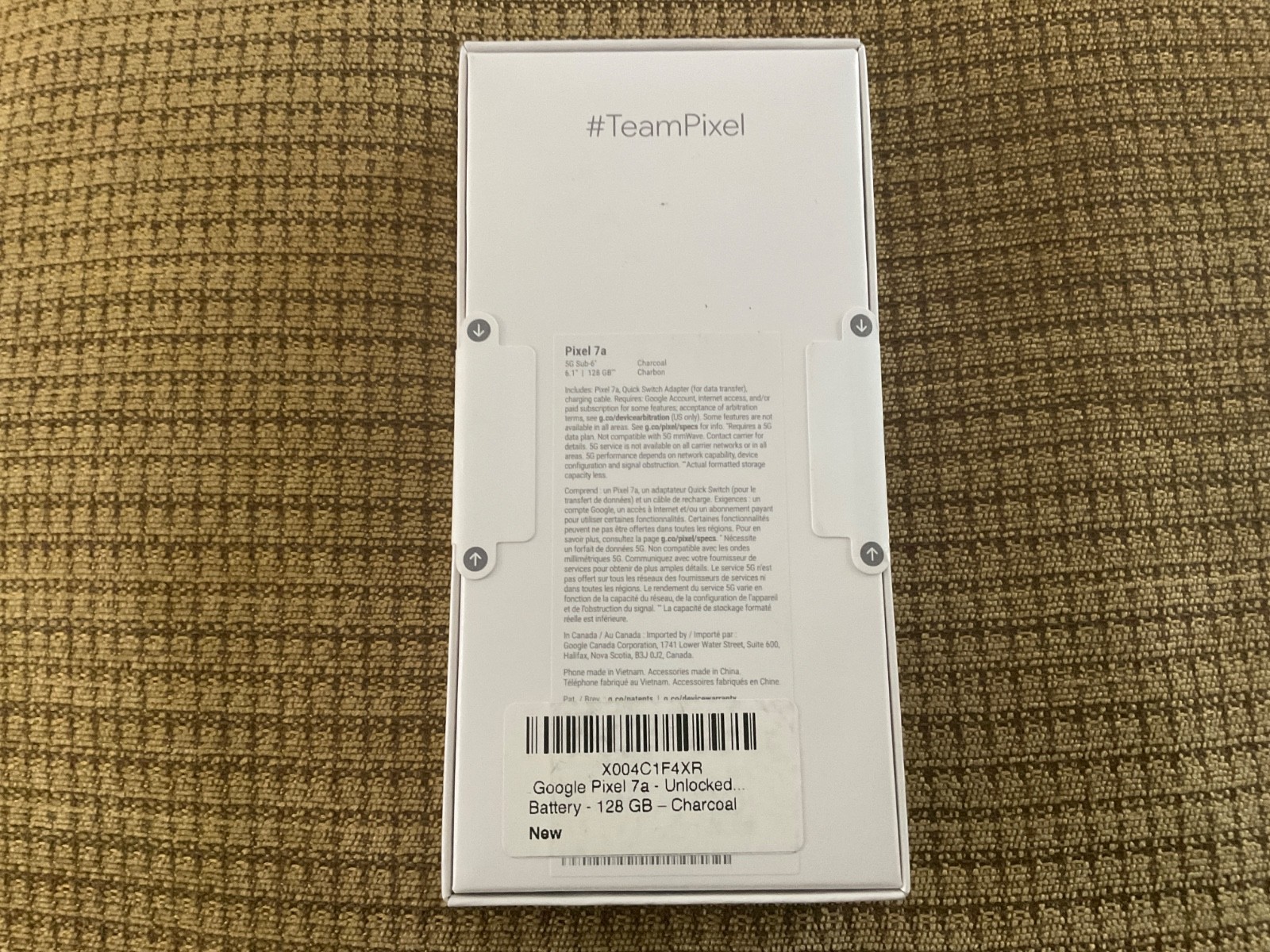 Google Pixel 7a 128GB Charcoal Unlocked NEW SEALED 5G GA03694-US Clean IMEI