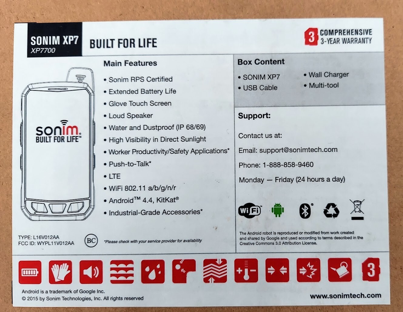 LOT OF 2 Sonim XP8 XP7700 Android 4.4 KitKat