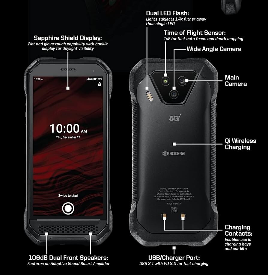 Kyocera E7110 DuraForce Ultra 5G LTE Verizon Unlocked Grade B.