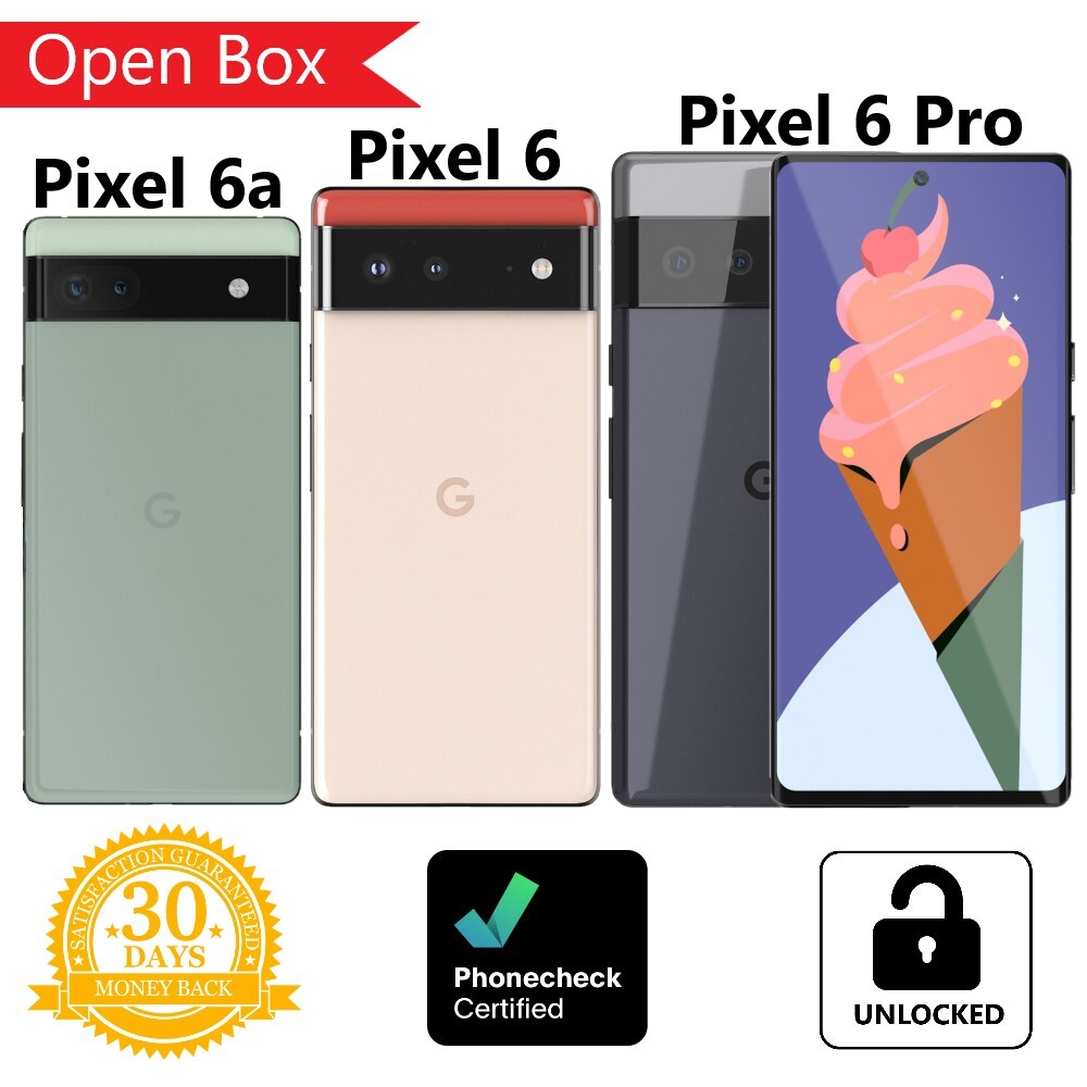Google Pixel 6 | 6a | 6 Pro 128 GB (Unlocked) AT&T T-Mobile Verizon – All Colors