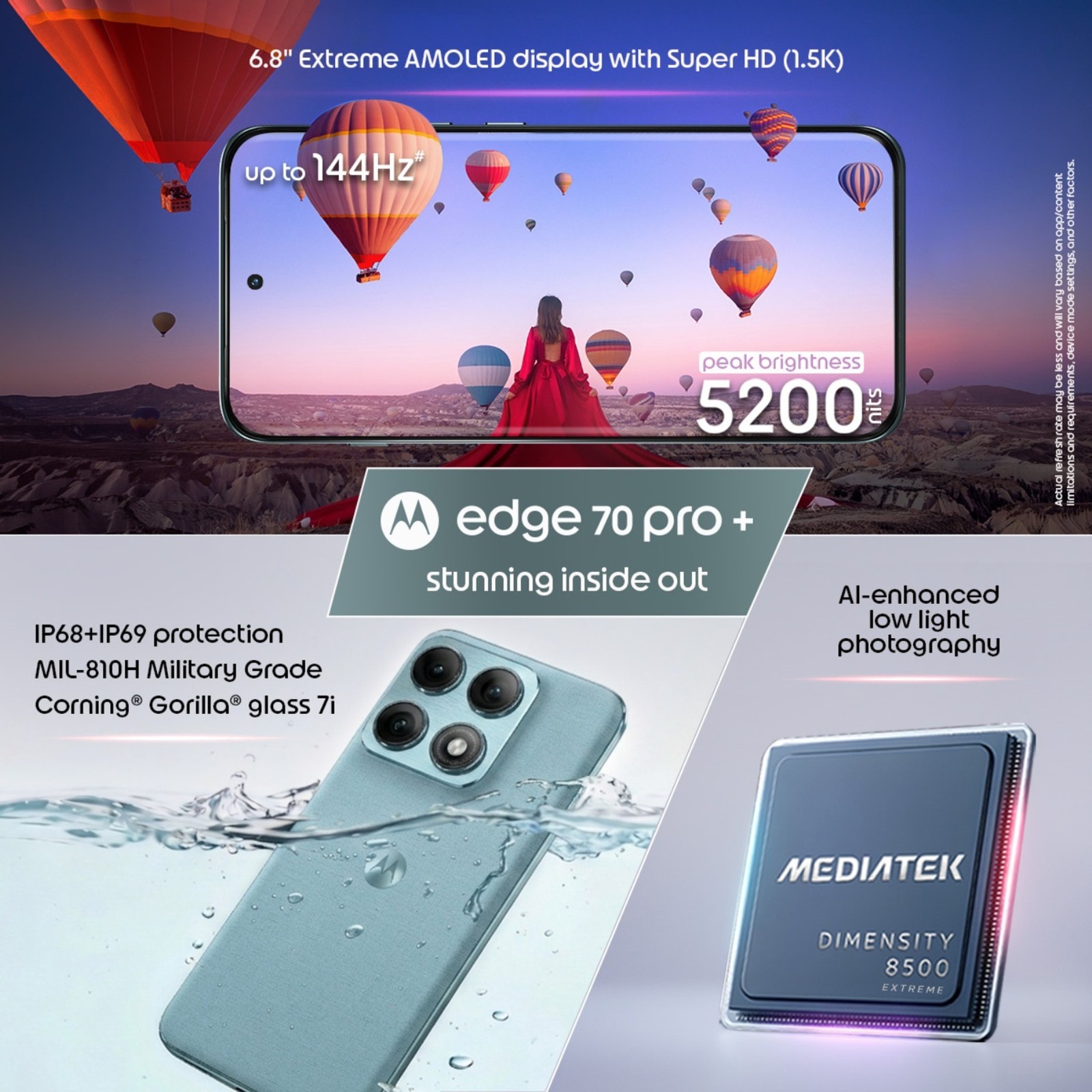 Motorola Edge 70 Pro+ | 256GB | 12GB RAM | Green | Global Version Unlocked NFC