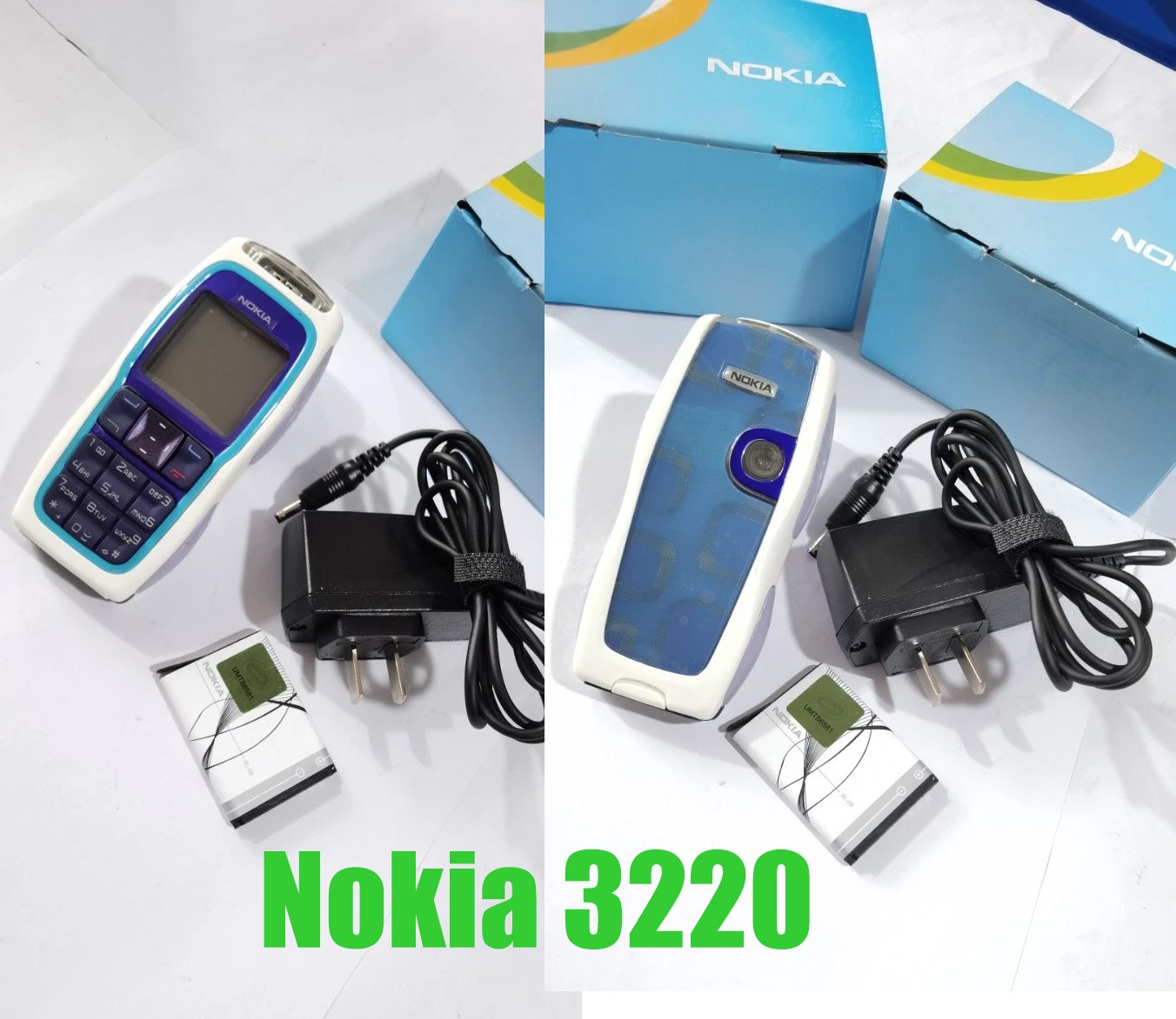 Nokia 3220 Unlocked GSM 850, 1800, 1900 Mobile Phone – random color with box