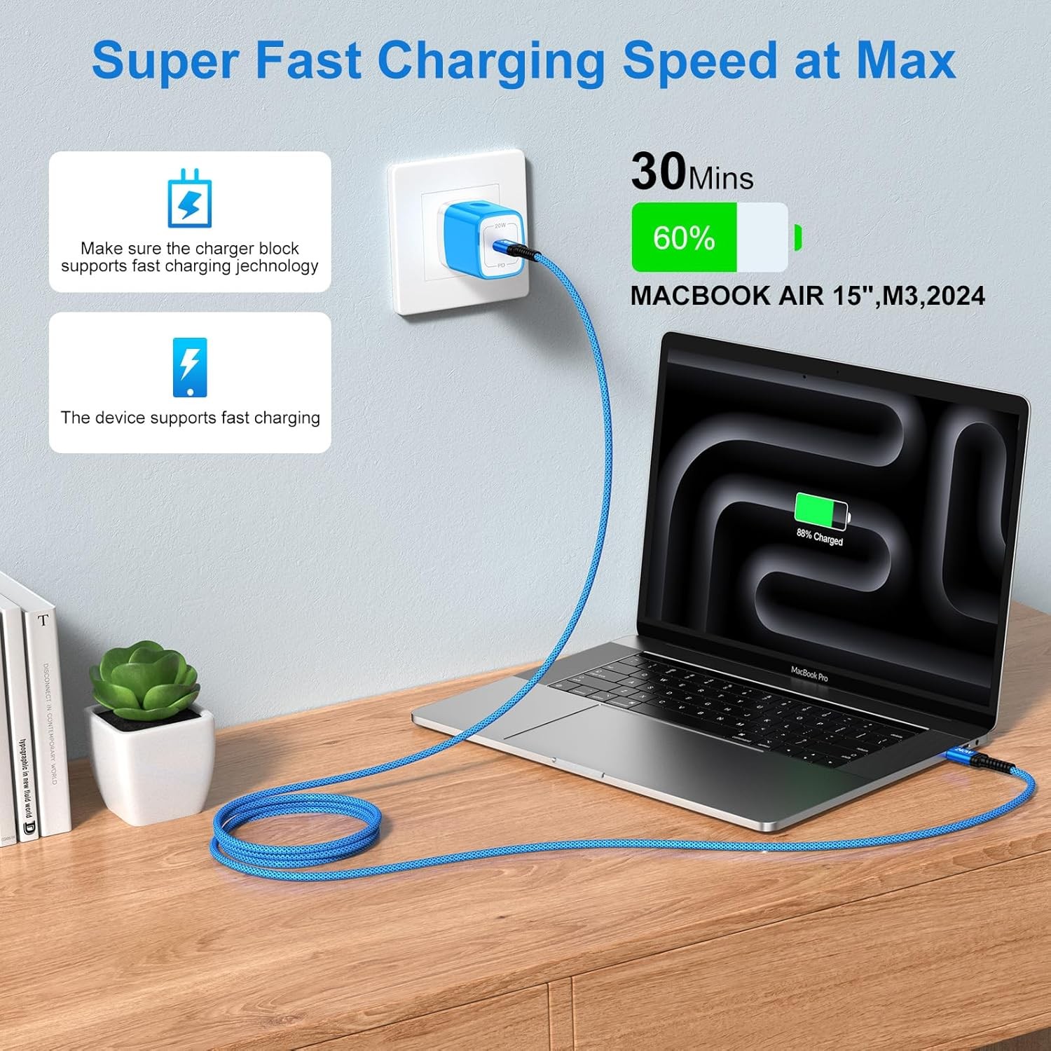 2 Pack 240W USB-C Fast Charger Adapter for Samsung Galaxy S26 Ultra, 6FT