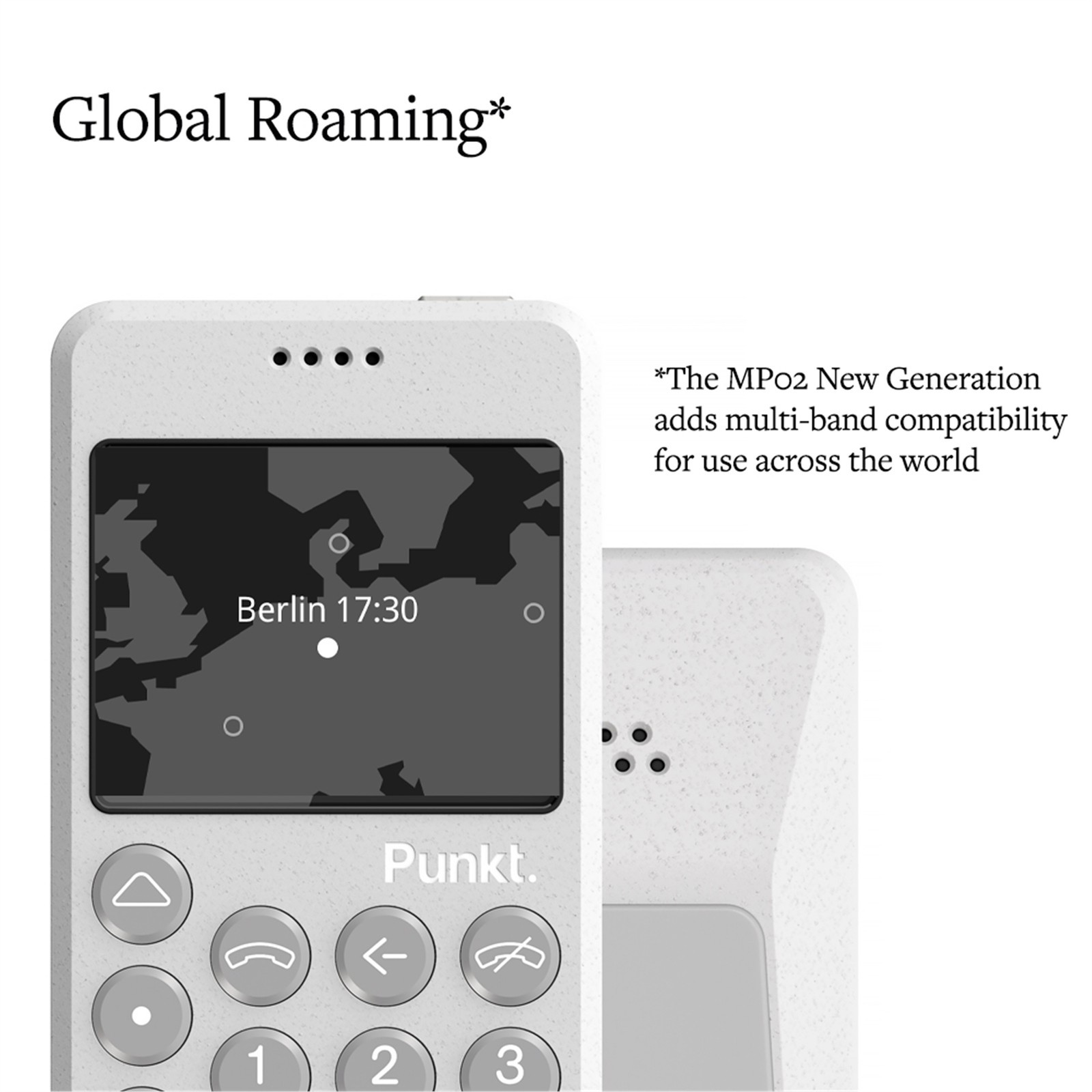 Punkt. MP02 Minimalist 4G LTE Cell Phone – 2GB RAM, 16GB Storage – Grey