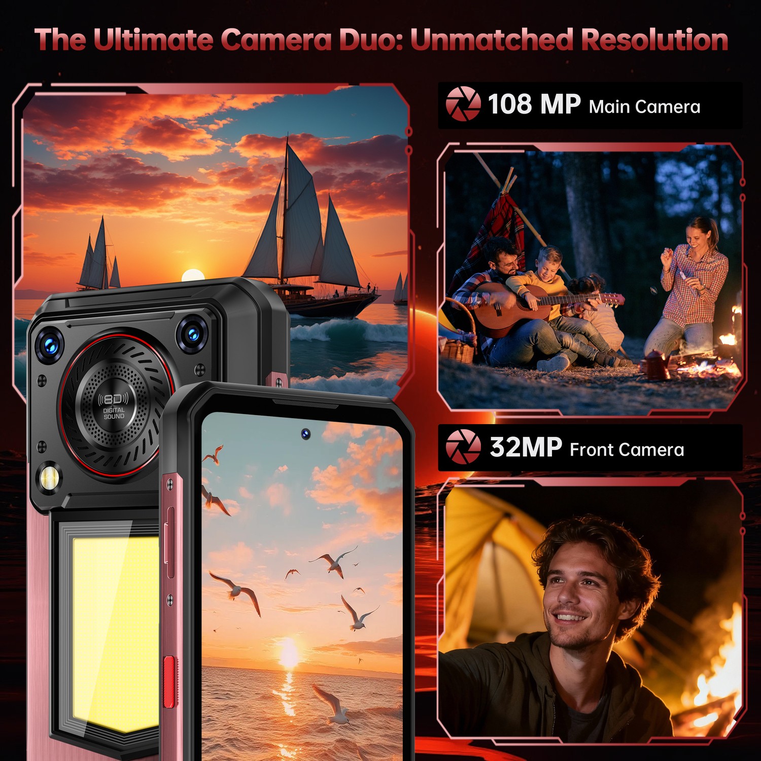 OUKITEL WP56 Rugged Phone Android 15 Mobile Phones 32GB+256GB/2TB NFC