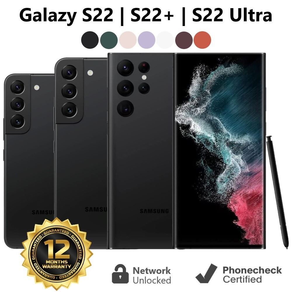 Samsung Galaxy S22 | S22+ | S22 Ultra – 128 | 256 | 512GB – Unlocked – Very Good