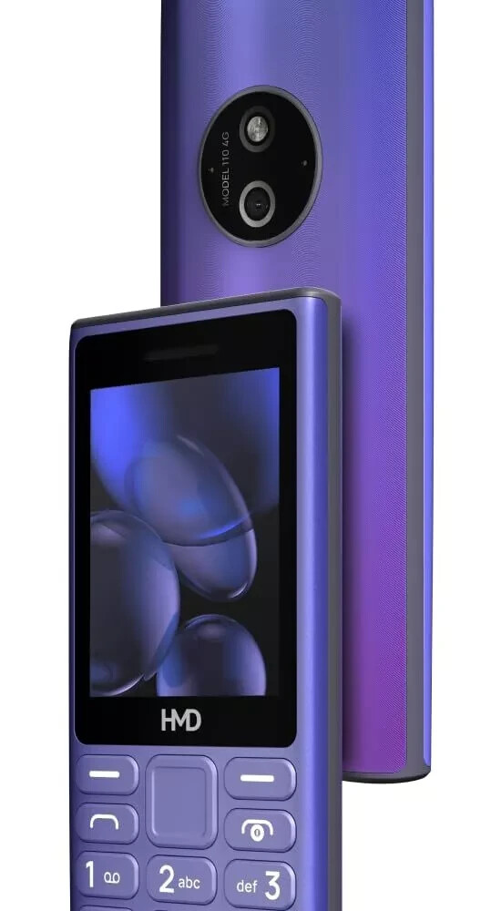 HMD 110 4G Keypad Phone YouTube, Type -C Charging, Wireless FM Radio Blue.