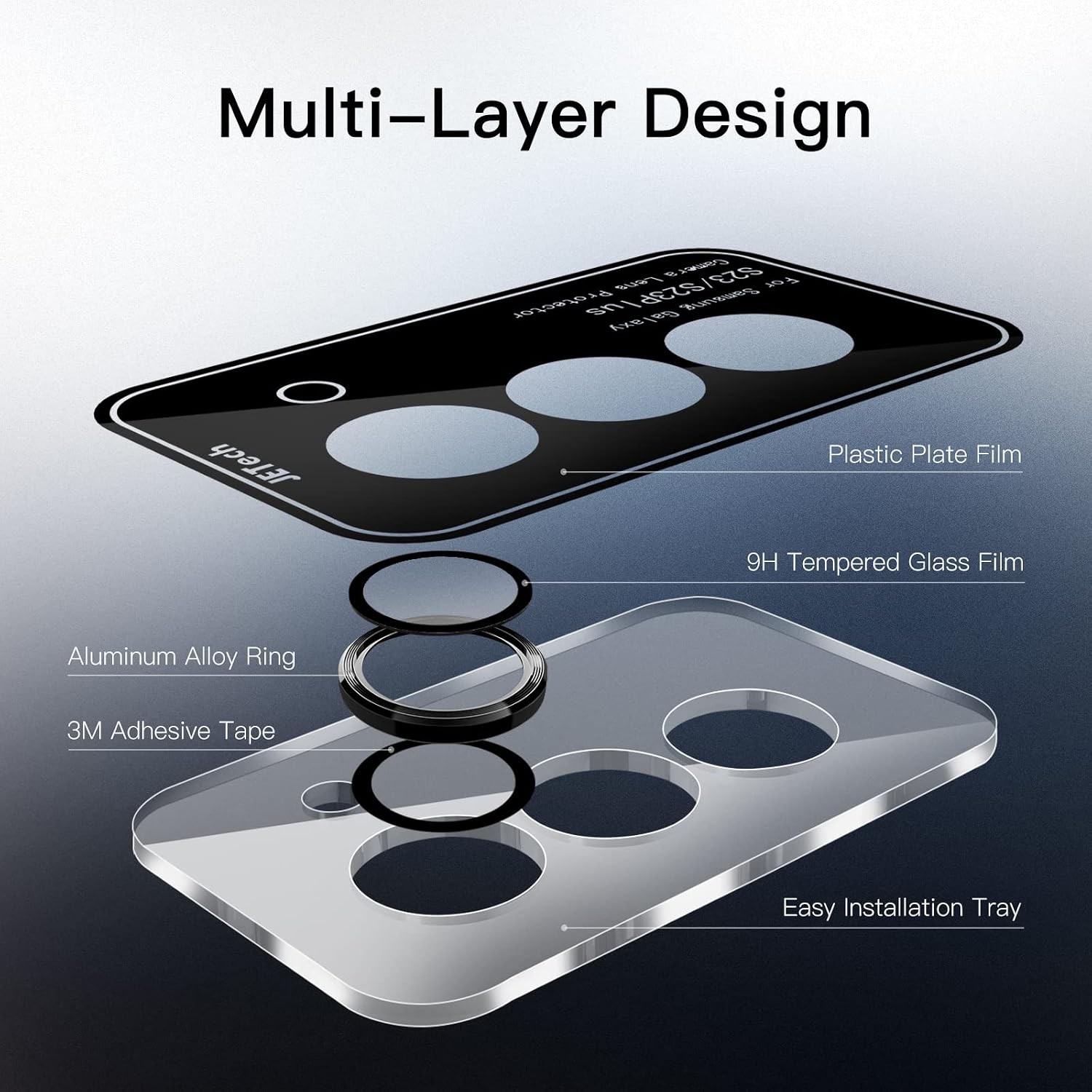 Camera Lens Protector Set for Samsung Galaxy S23 6.1″ / 6.6″ – Phantom Black