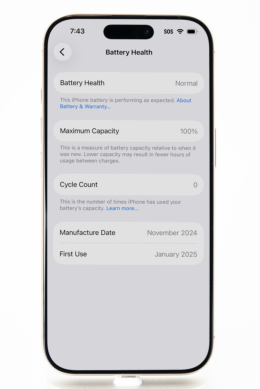 Apple iPhone 16 Pro 256GB Unlocked Desert Titanium 0 Battery Cycle Open Box