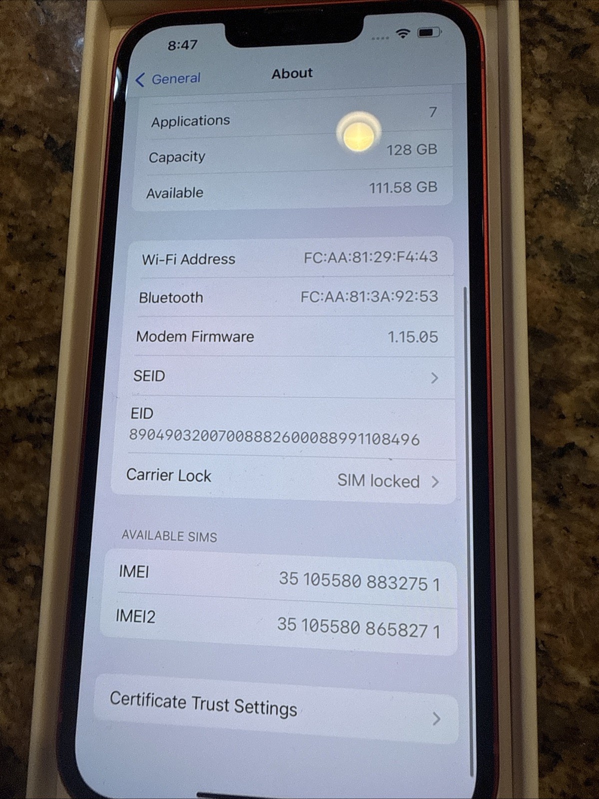 Apple iPhone 13 128gb For Cricket Wireless Only Product Red Color A2482