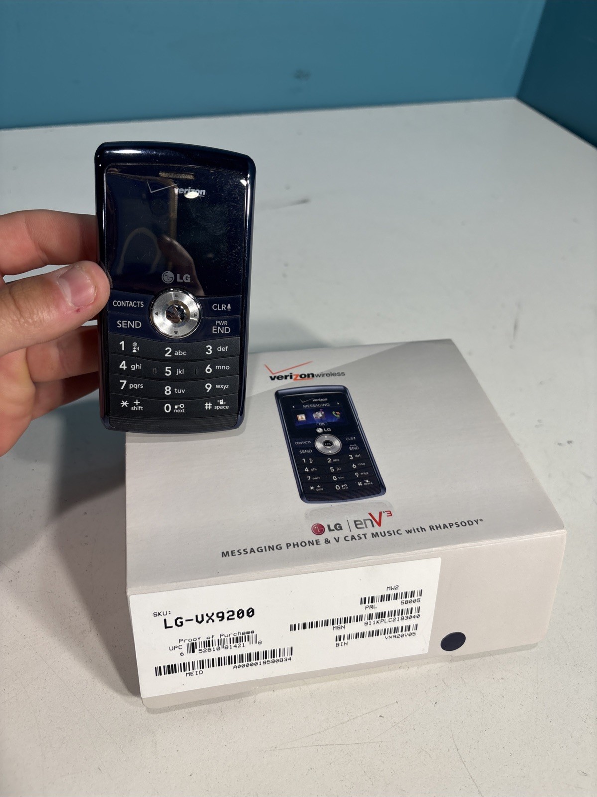 LG Ellipse EnV3 LG9250 Blue Dual Display Keyboard Flip Phone for Collectors