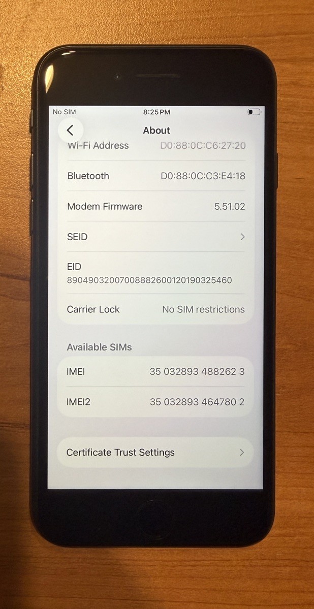 Apple iPhone SE 2022 3rd Gen 64GB Unlocked Midnight 94% BH