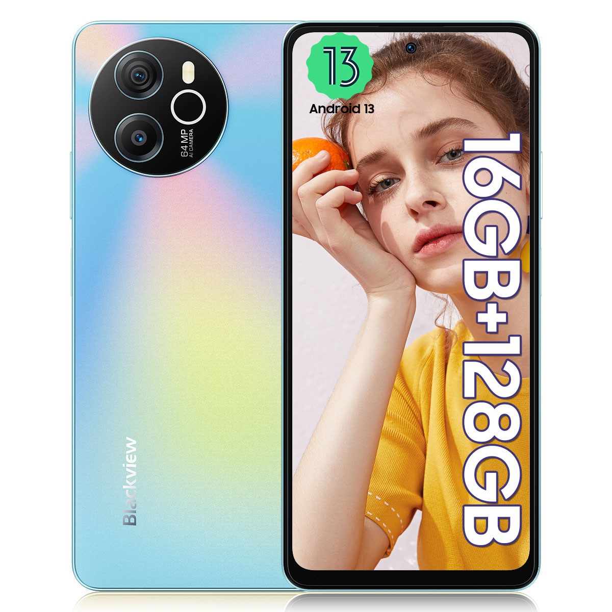 Blackview SHARK 8 Smartphone 16GB+128GB 6.78″ 2.4K Android 13 64MP 5000mAh NFC