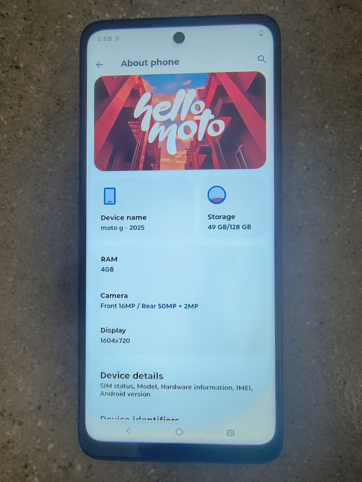 Motorola moto g (2025) 128GB 4GB RAM 50MP Camera Black Bar Smartphone