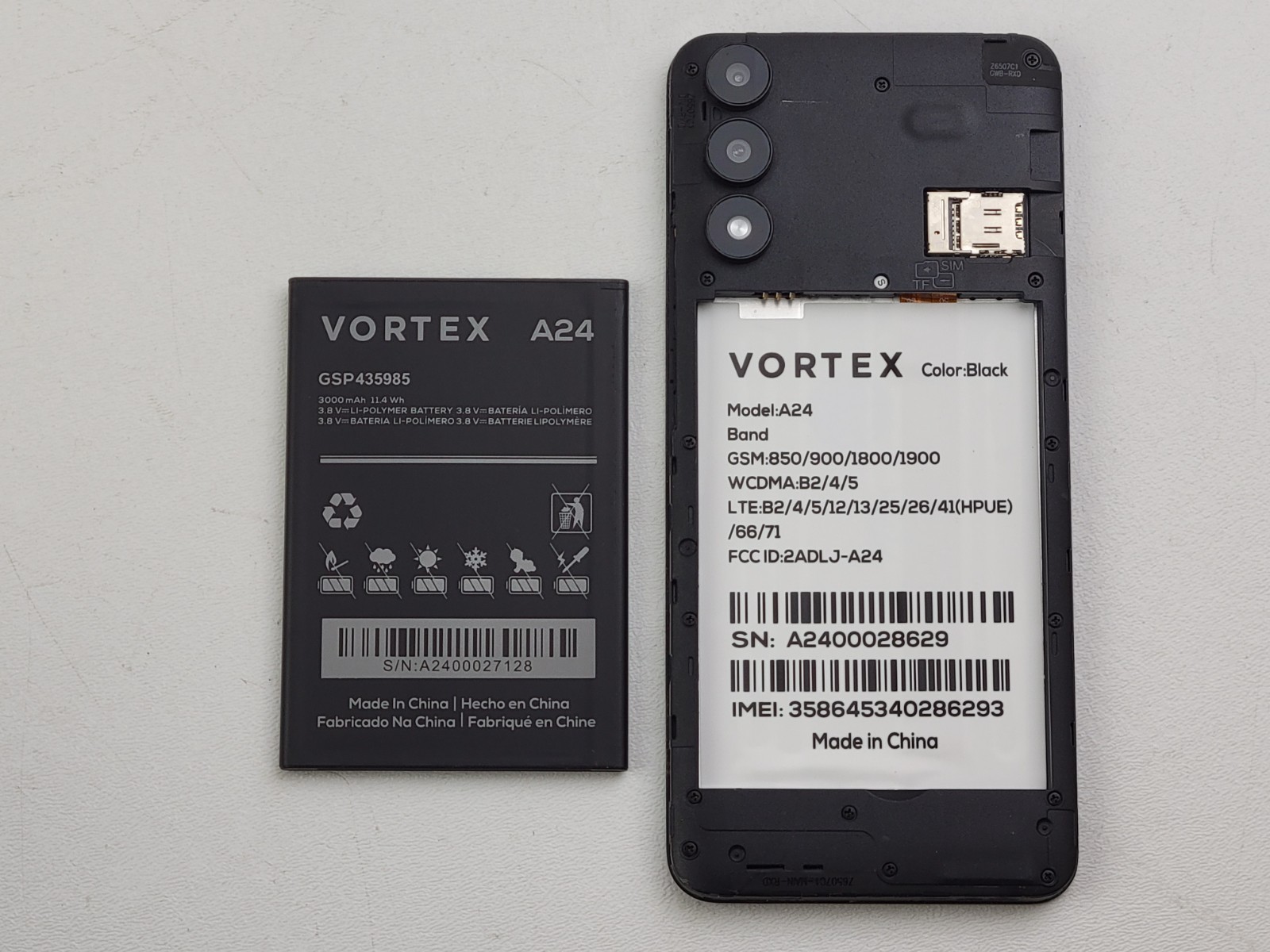(B-STOCK) Vortex Cellular A24 – 32GB – Black (CARRIER UNKNOWN) Smartphone