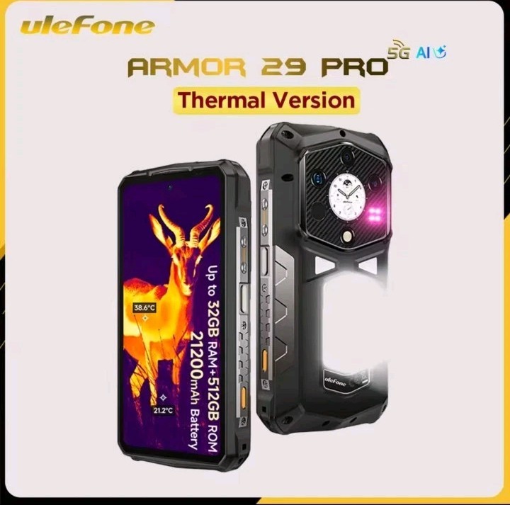 Ulefone Armor 29 Pro Thermal Version 5G Rugged Phone 32G+512G 6.67″ Dual Screen