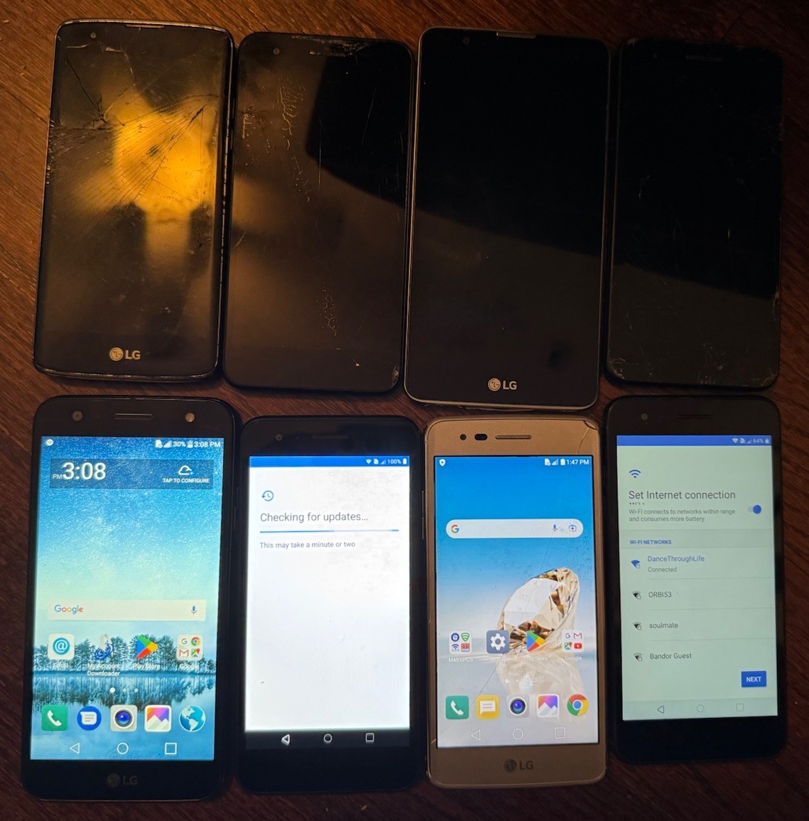 Lot of 8 LG Fiesta Aristo 2 V40K K8 Aristo Phoenix 4 Smartphones [BROKEN] Fast