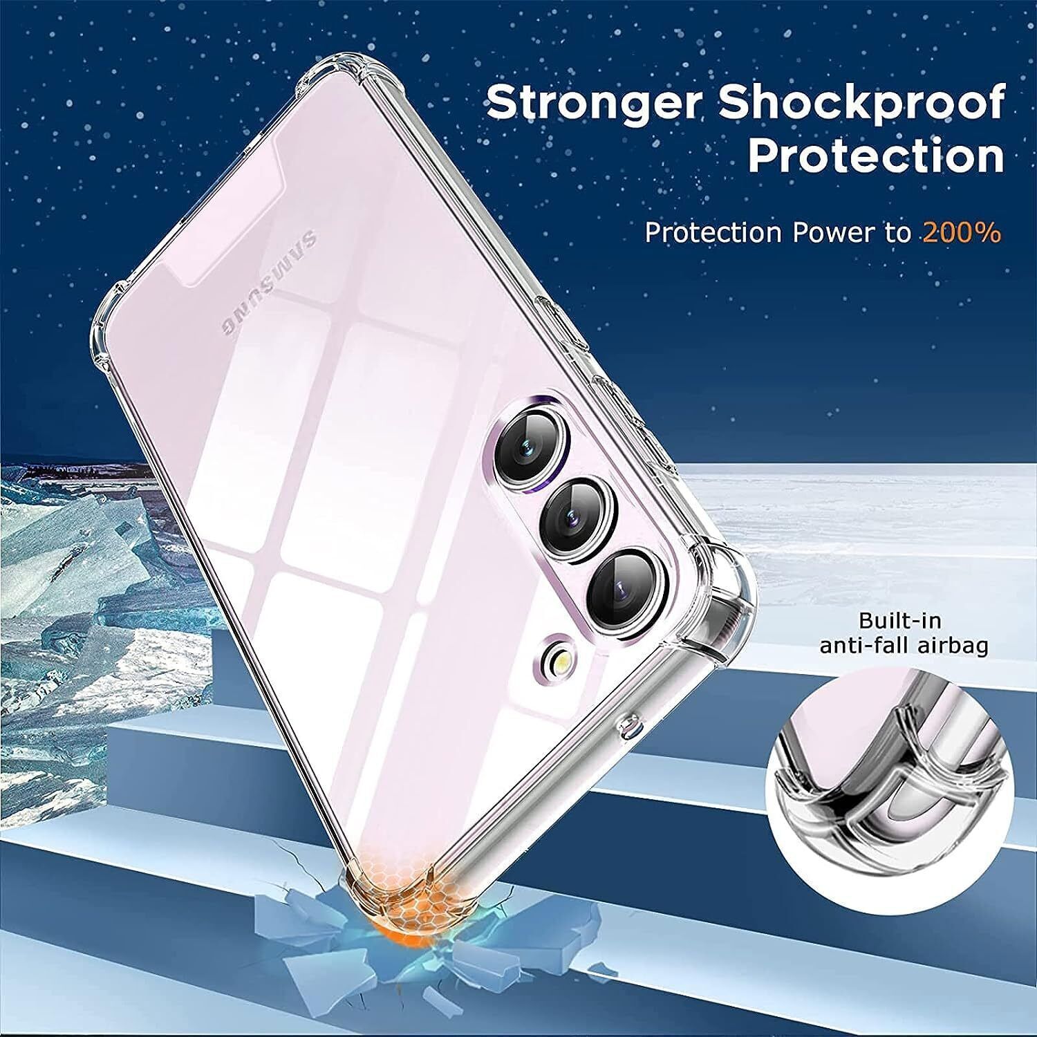 Clear Shockproof Phone Case Cover For Samsung Galaxy Note20 S24 S23 S22+ S21 5G