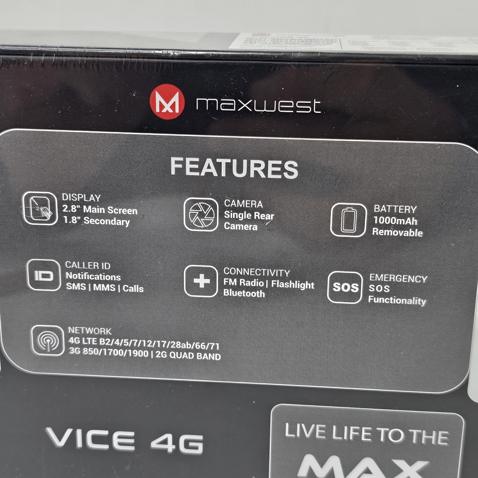 SEALED Maxwest Vice 4G Unlocked Phone 2.8″ Display 2MP Camera NEW