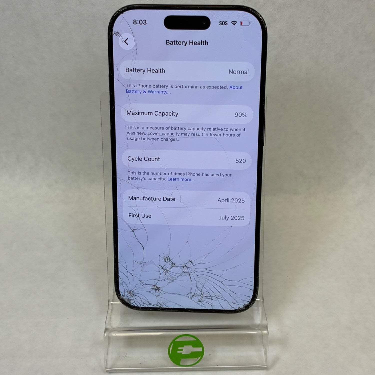 Broken Unlocked Apple iPhone 16 Pro 128GB 26.5 MYM93LL/A READ