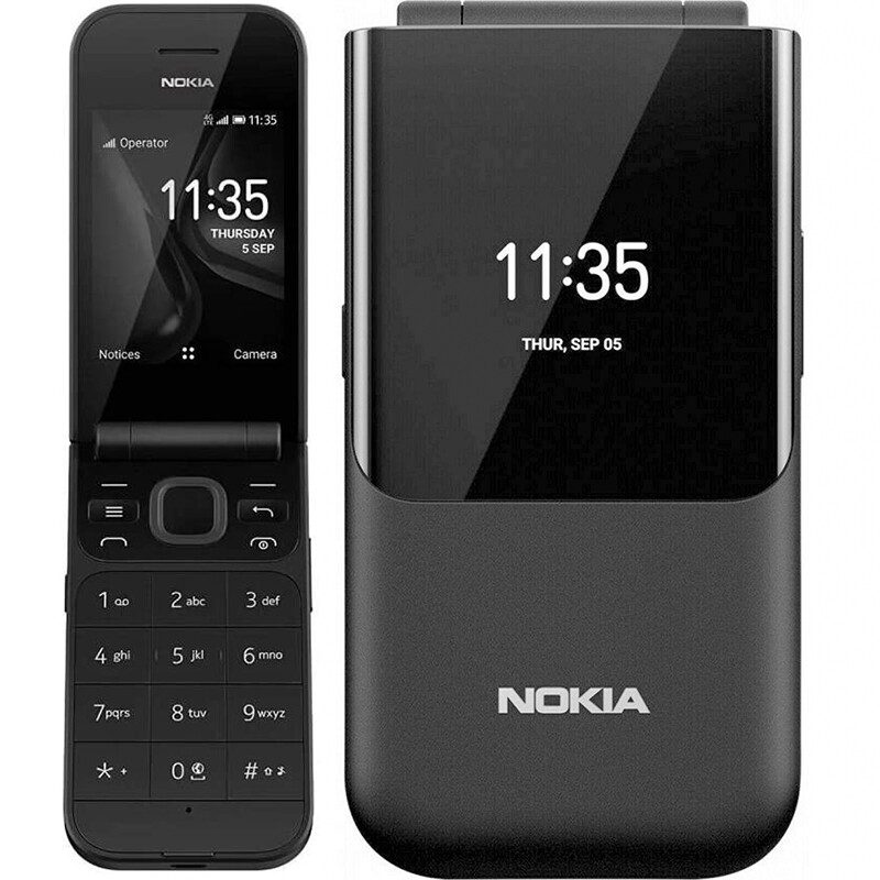Nokia 2720 Flip(2019)Dual-core 2MP Snapdragon 205 Unlocked LTE 4G Phone Black