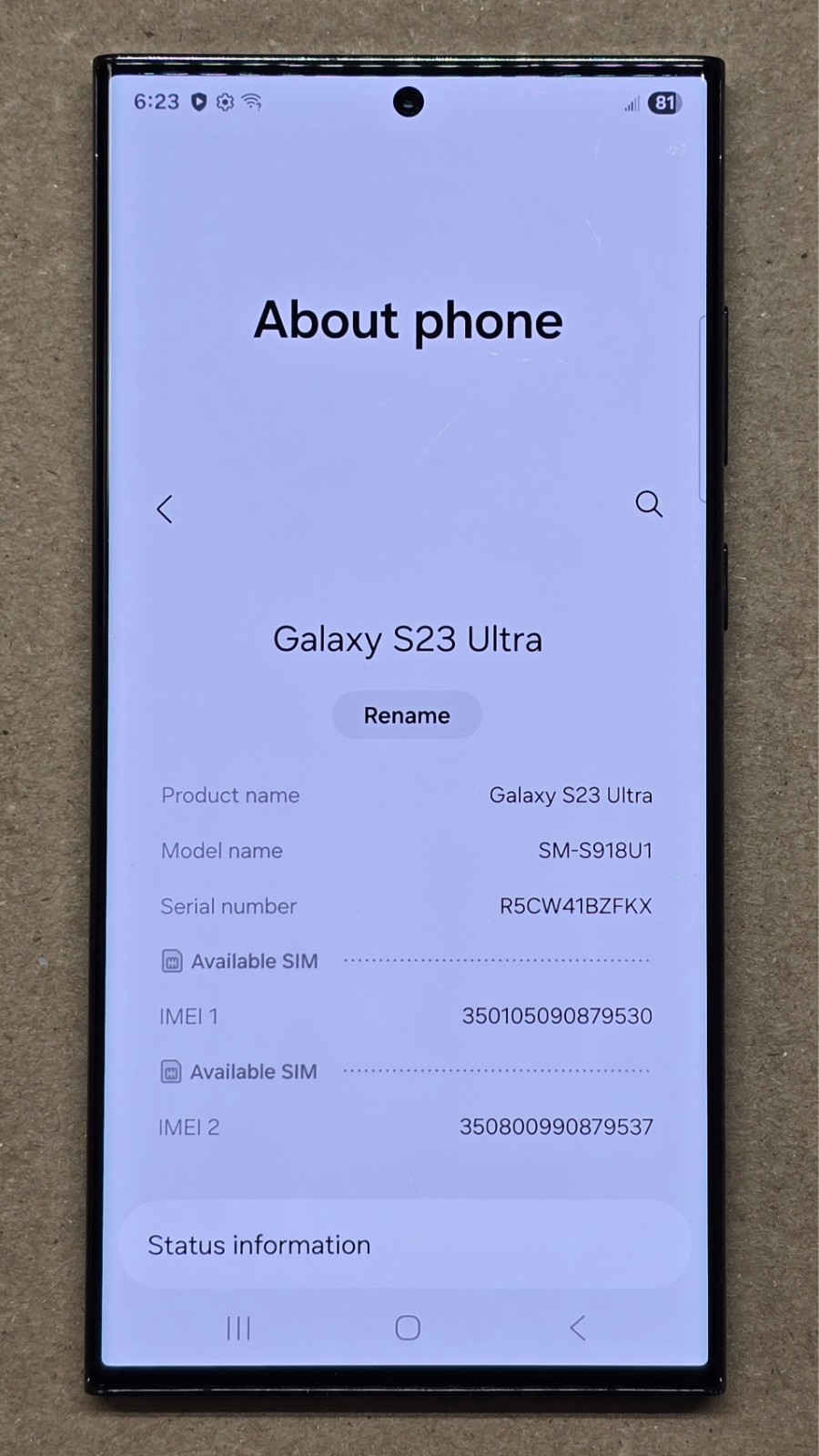 Samsung Galaxy S23 Ultra Phantom Black 256GB Unlocked