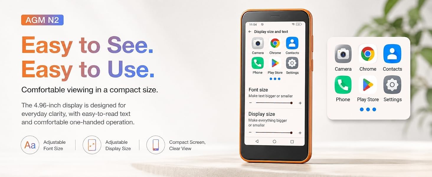 AGM Note N2 Mini Smartphone – Compact Android 16 GO Phone with Dual SIM & Expand