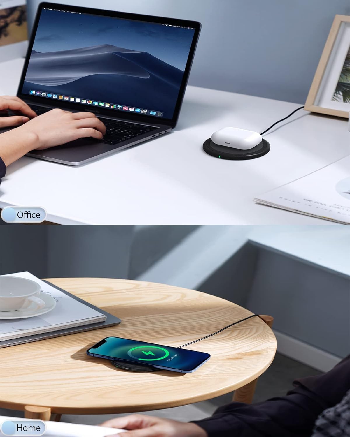 15W Fast Wireless Charging Pad 2-Pack for Samsung S24/iPhone 17