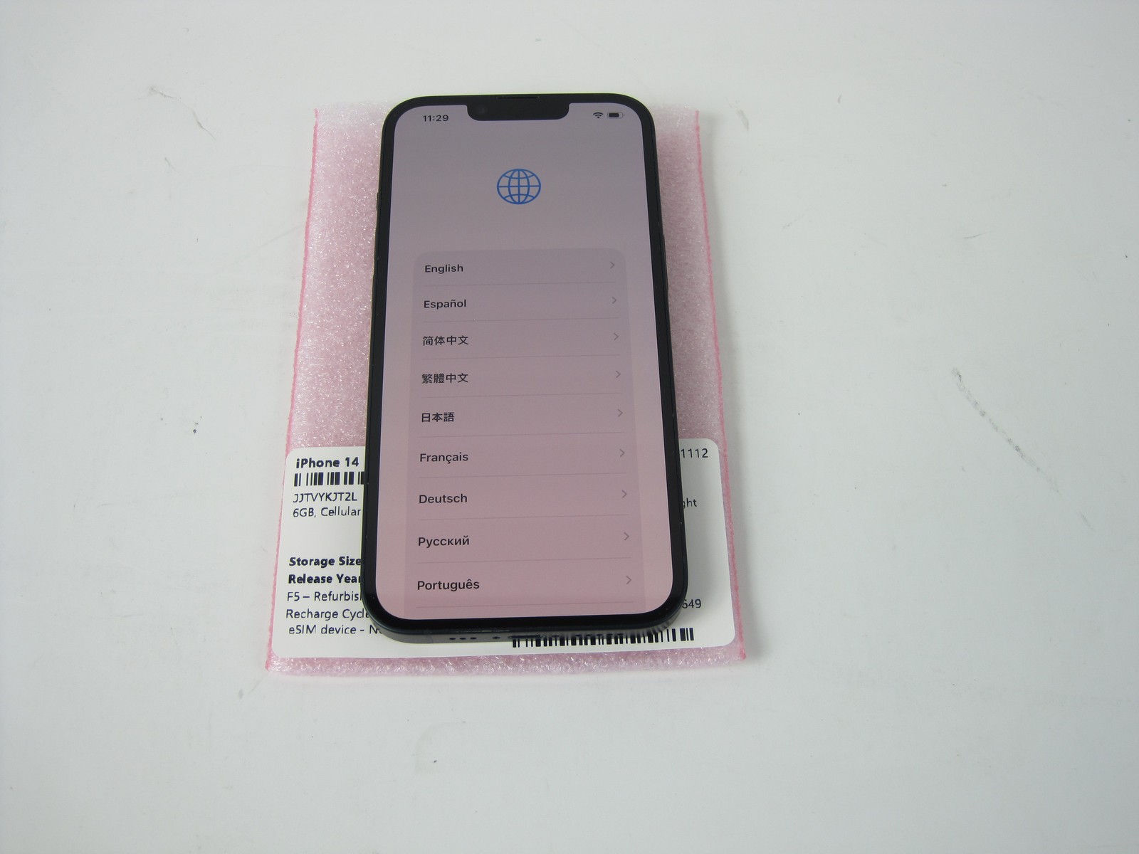 Apple iPhone 14 2022 A2649 Midnight 6GB Cellular T-Mobile iOS 26.5 128GB