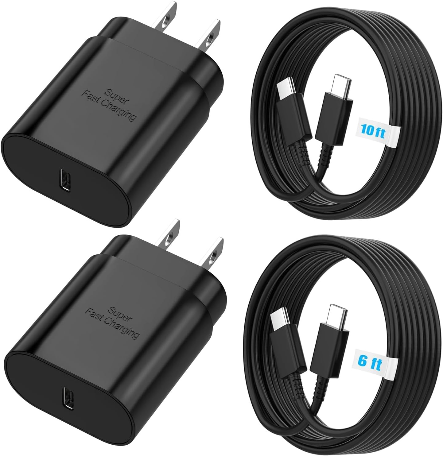 25W Charger for Android, Super Fast Charging USB C Block & Type C Cable Cord 2-P