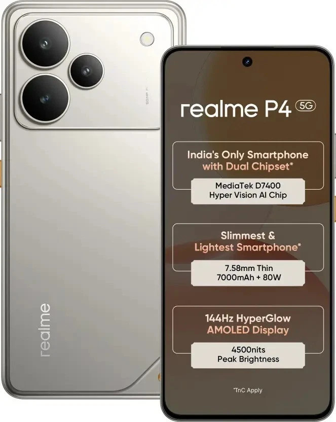realme P4 5G (Steel Grey, 128 GB) (6 GB RAM) Mediatek Dimensity 7400 Processor