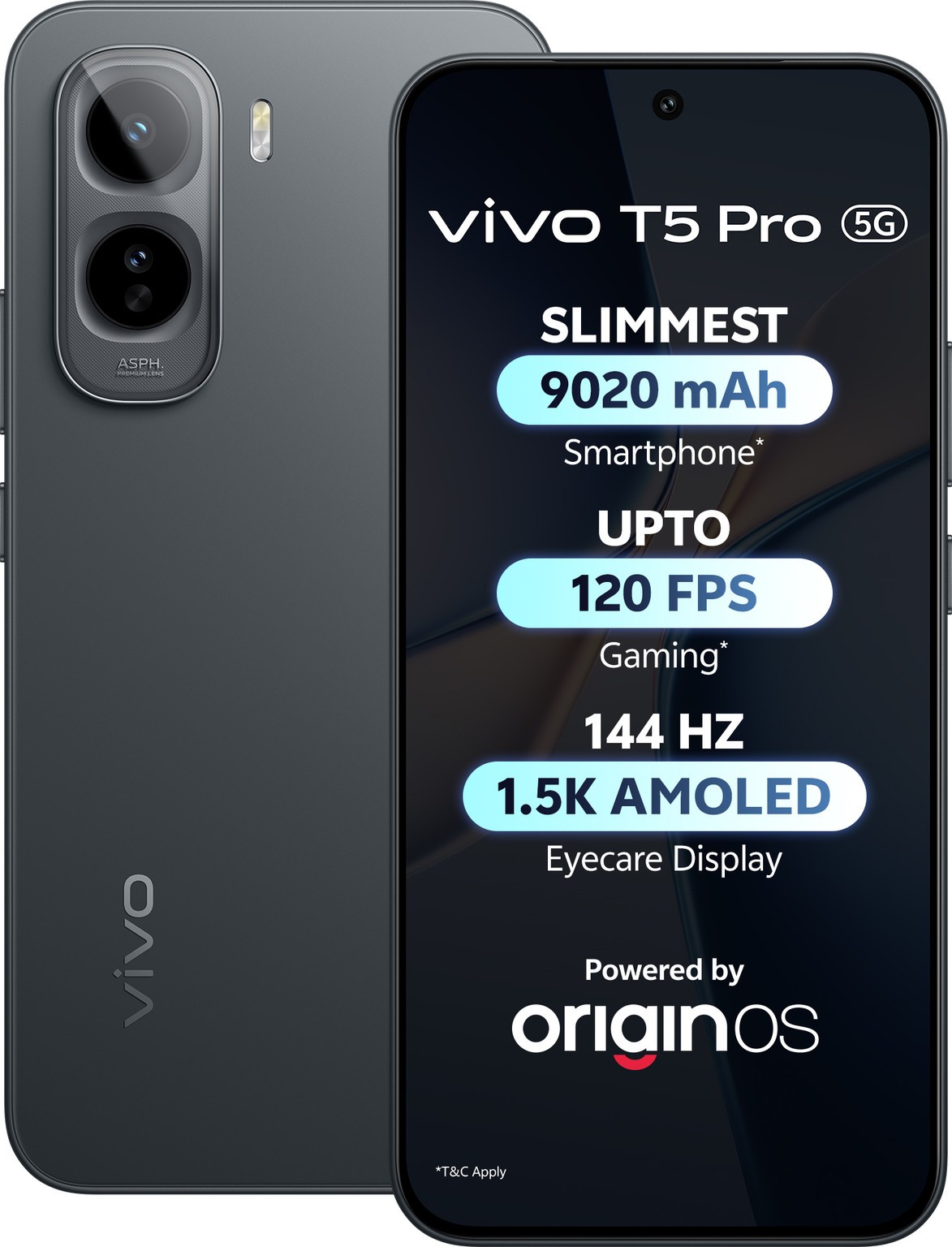 vivo T5 Pro 5G (Black, 128 GB 8 GB RAM) Snapdragon 7s Gen 4 GLOBAL VERSION.