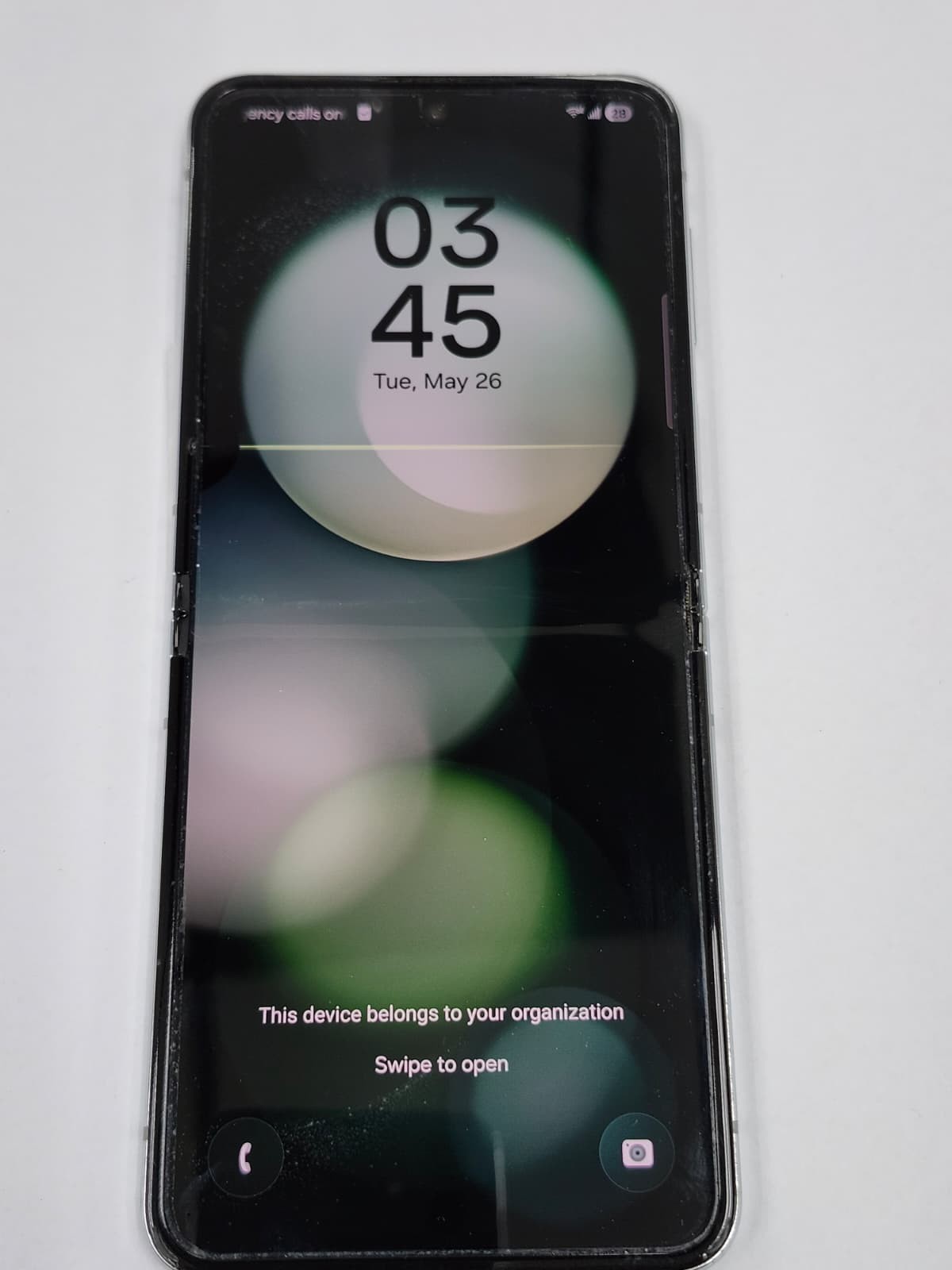 DEFECTIVE – Samsung Galaxy Zflip 5 – 256GB – Mint – GSM Unlocked – 12789