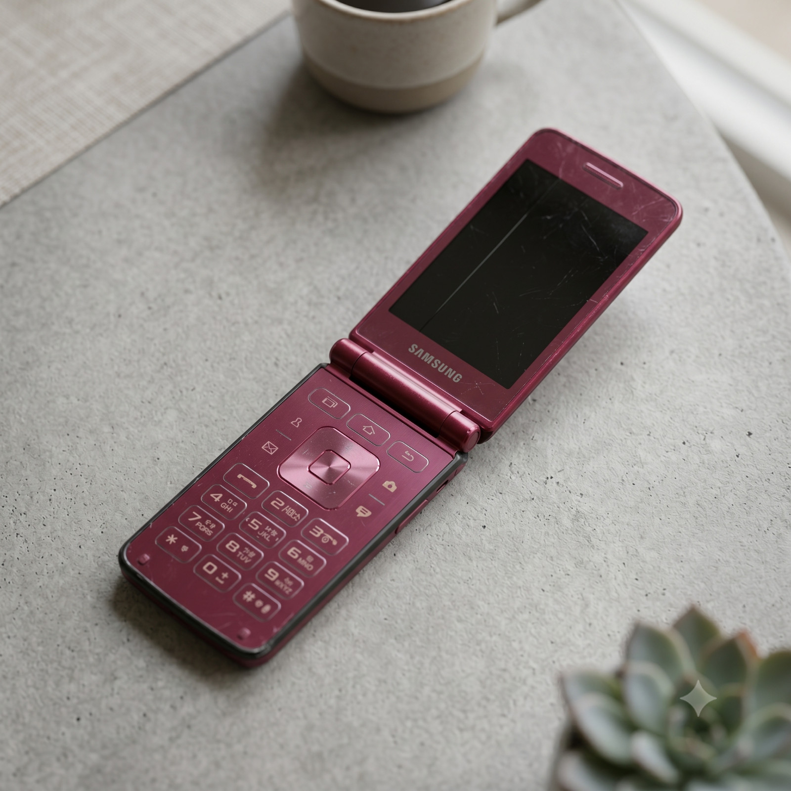 Samsung Galaxy Folder 2 SM-G160N Flip Phone 16GB Unlocked Wine Phonecharm