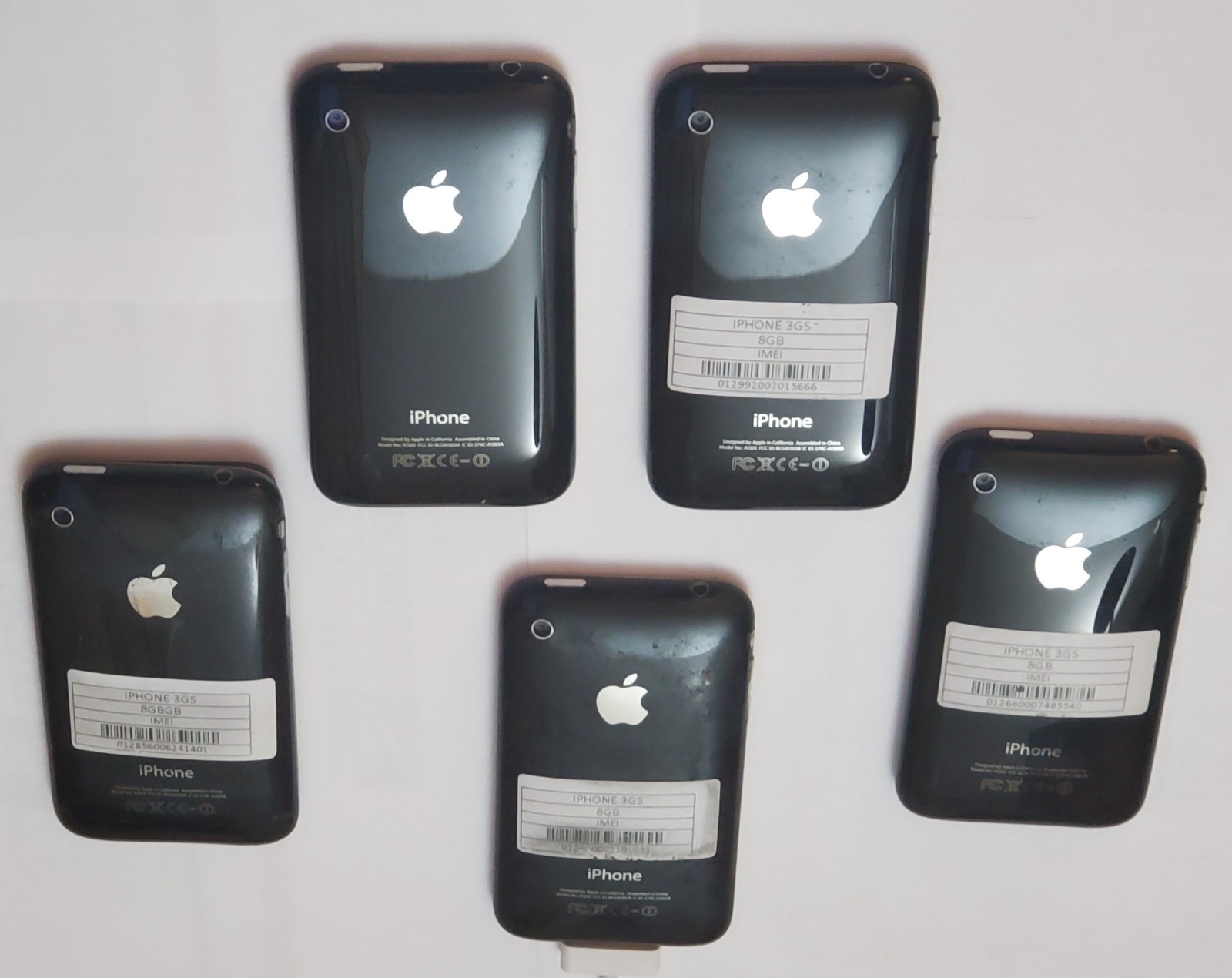 🔥 Lot 5-Apple iPhone 3GS 8GB Black A1303 *NO CRACKS!