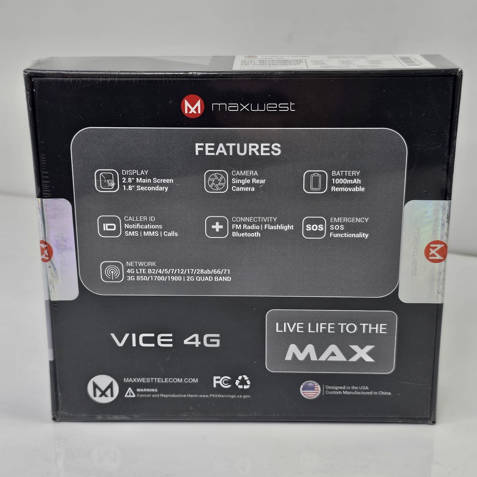 SEALED Maxwest Vice 4G Unlocked Phone 2.8″ Display 2MP Camera NEW