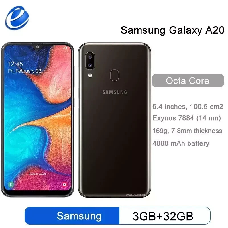 Brand New✨Samsung Galaxy A20✨SM-A205U 32GB+ 3GB Black 6.4″ Unlocked Smartphone