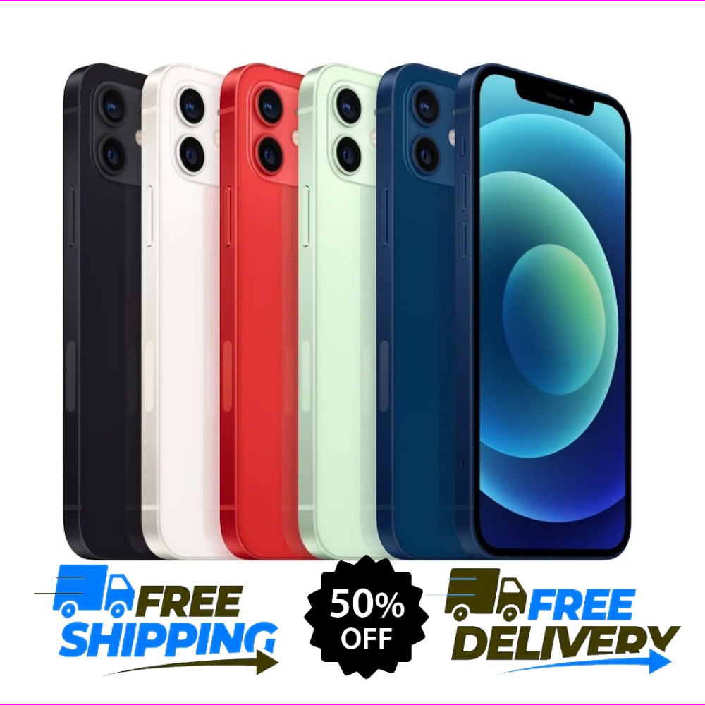 Apple iPhone 12 Unlocked 128GB 64GB- Black, Blue, Green, Red – T-Mobile, Verizo