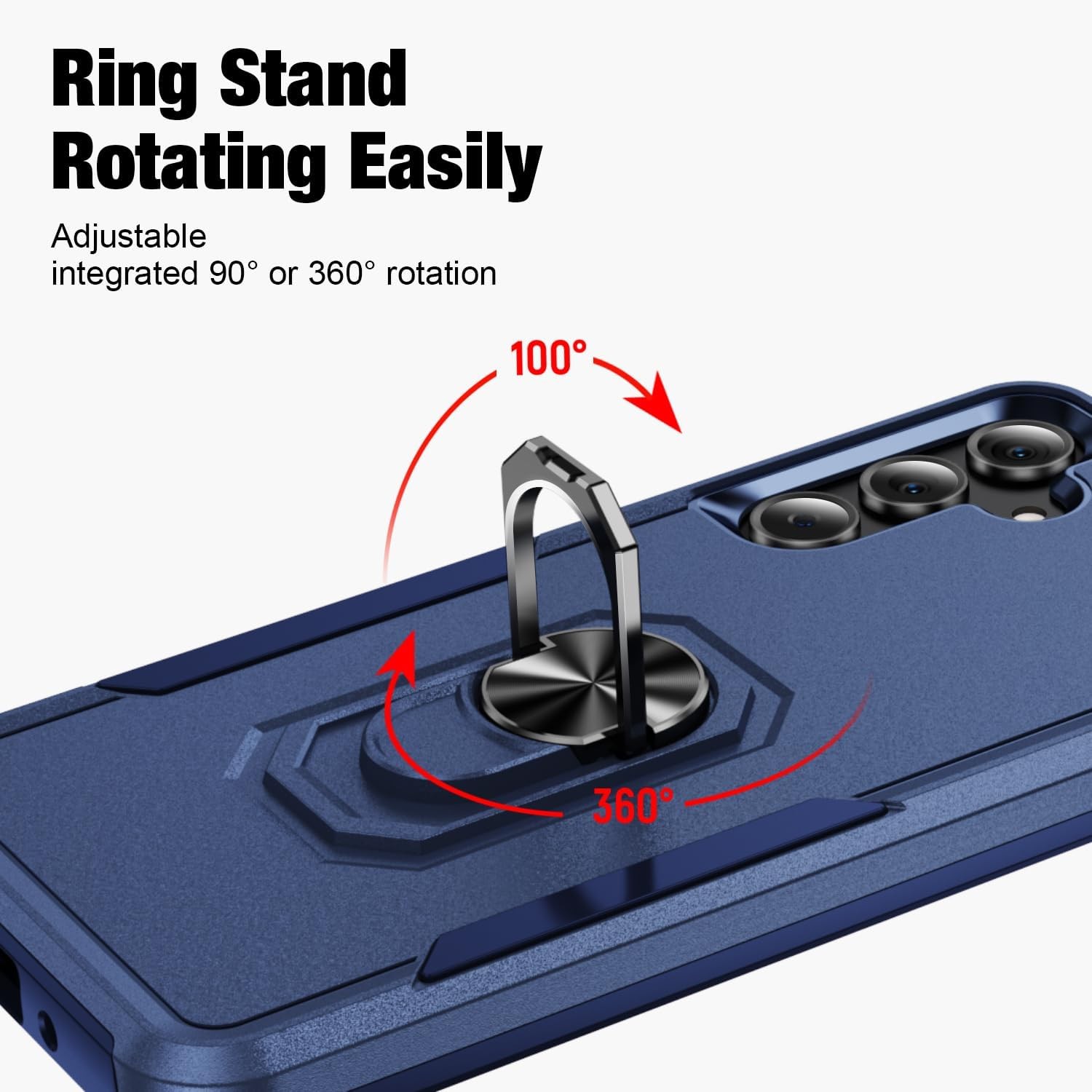 Durable Dark Blue Case for Samsung Galaxy A16 5G with 2X Tempered Glass Protecto