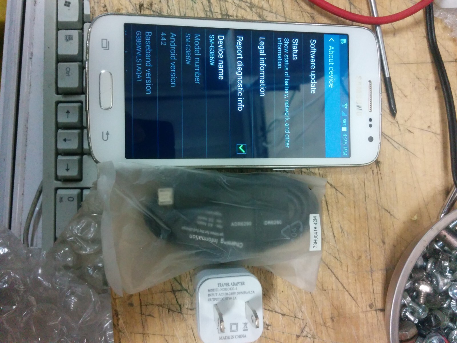 Samsung Galaxy Core LTE – 16 GB 4.4.2 SM-G386W – White (Unlocked)