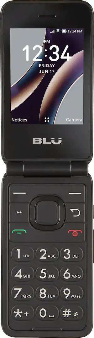 BLU Flex 4G LTE 8GB Basic Mini Compact Flip Phone Tracfone GSM Unlocked (Black)