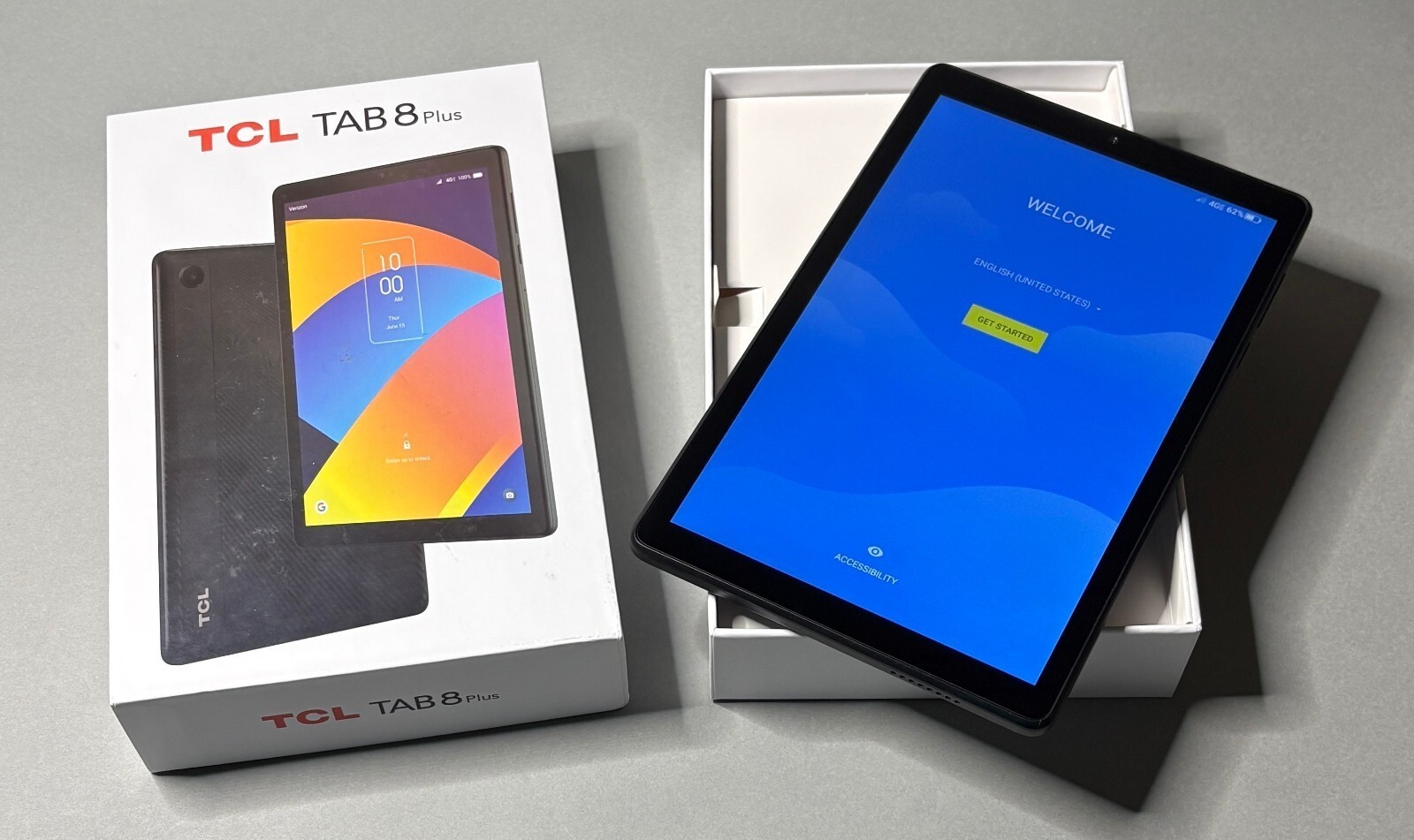 New Open TCL TAB 8 Plus 64GB Verizon Wifi + Cellular 4G LTE Power Black 9138S