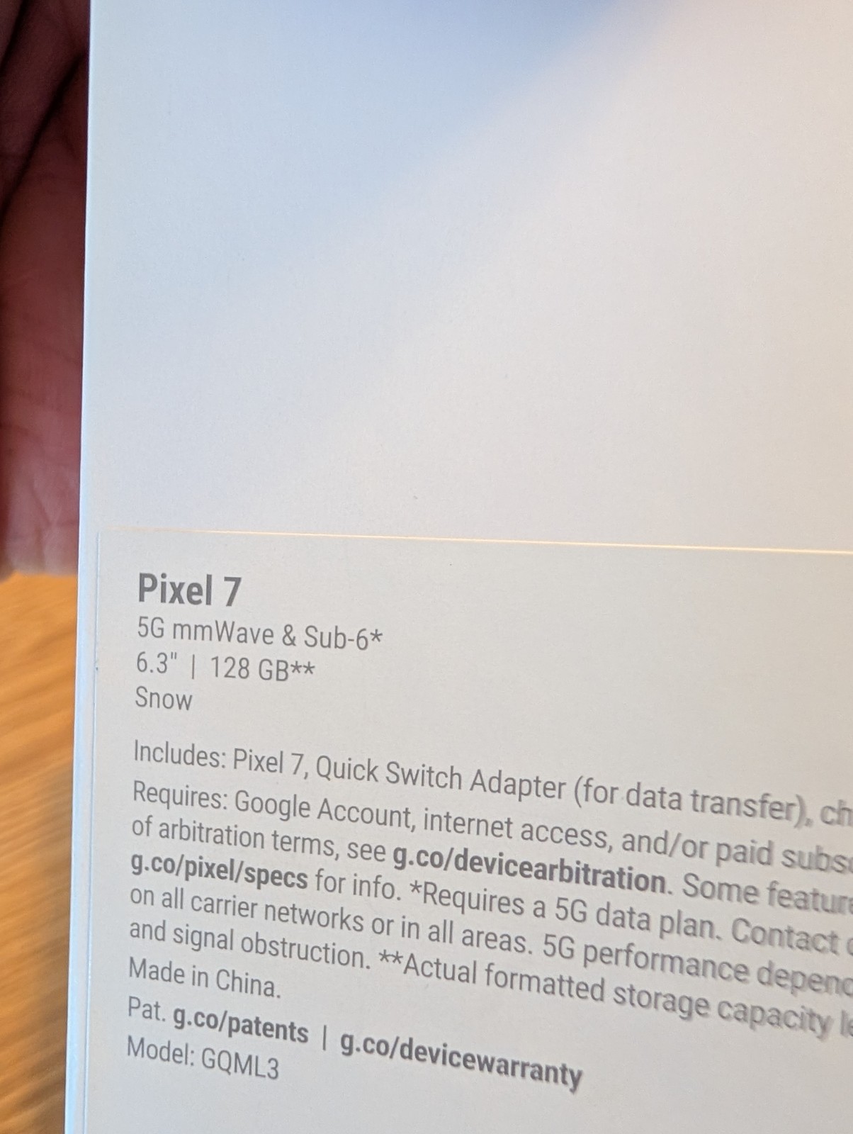Google Pixel 7 128GB White Unlocked GQML3 Used Excellent Condition
