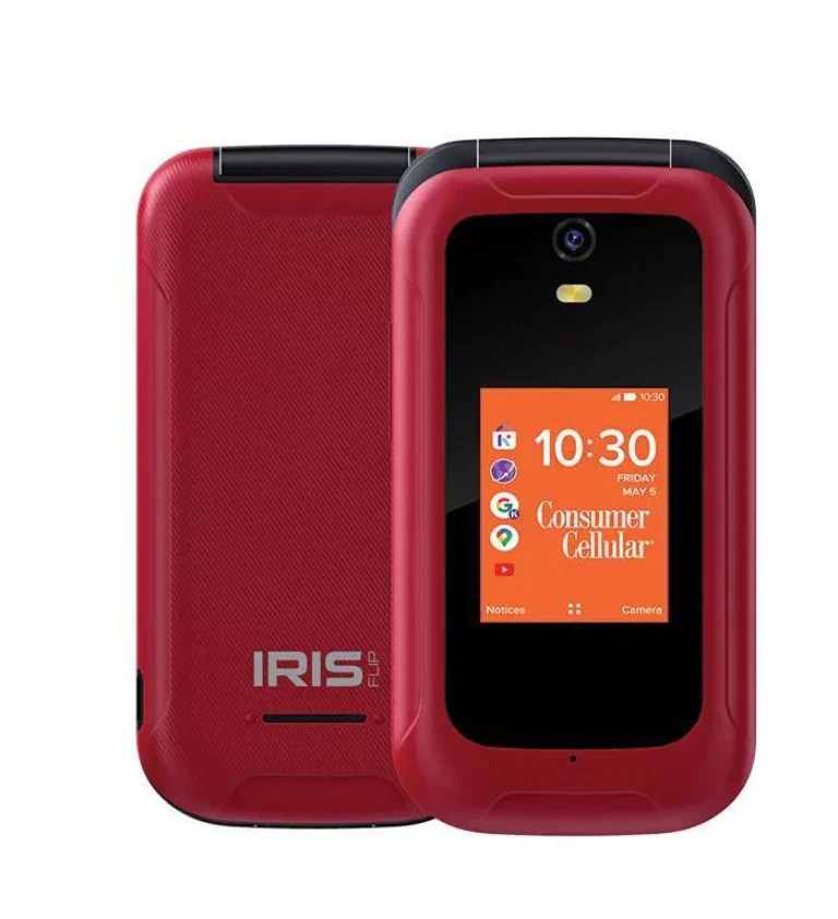 New Iris Flip Phone (8GB) 5.0MP Camera 4G LTE (Unlocked Any For Any GSM Carrier)