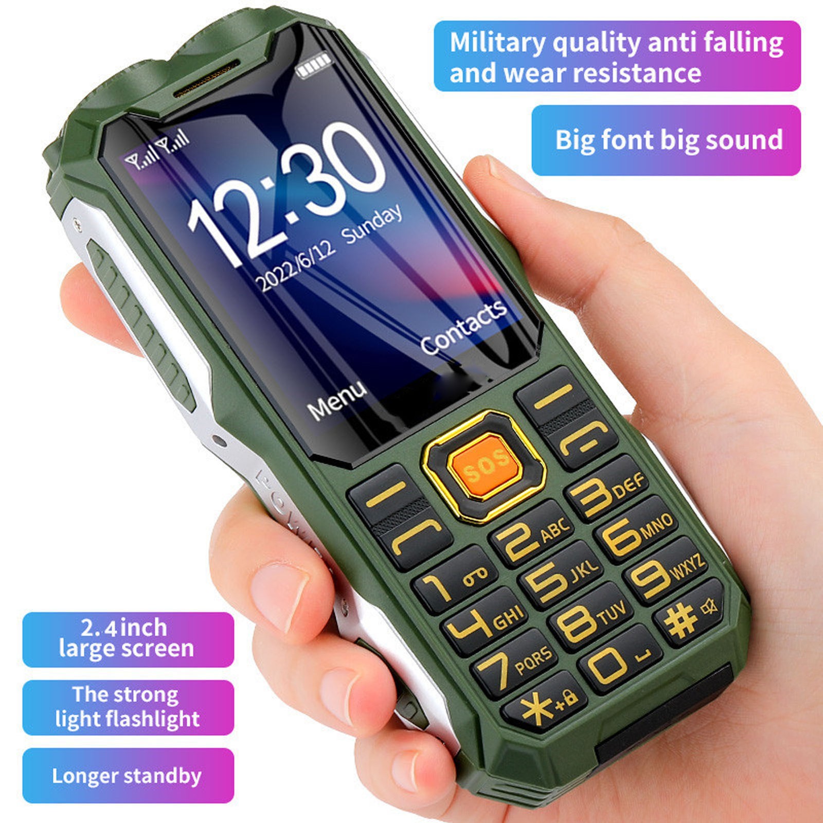 Senior Cellphone 2G 2.6in Ultrathin 16800mAh High Volume Elderly Mobile Phone