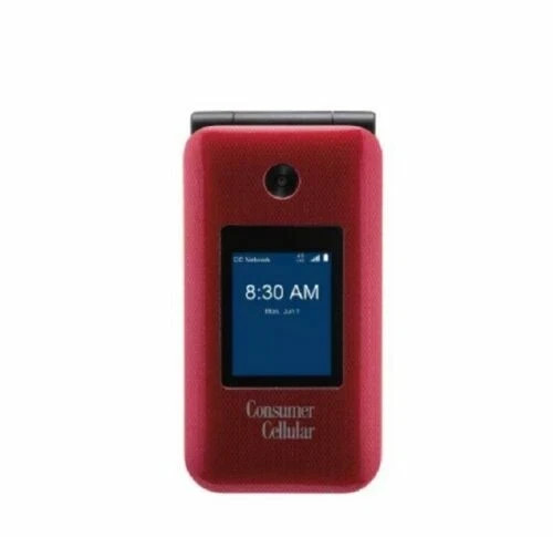 Consumer Cellular Link II Link 2 Z2335CC 8GB Red 4G LTE Flip Phone GSM Unlocked